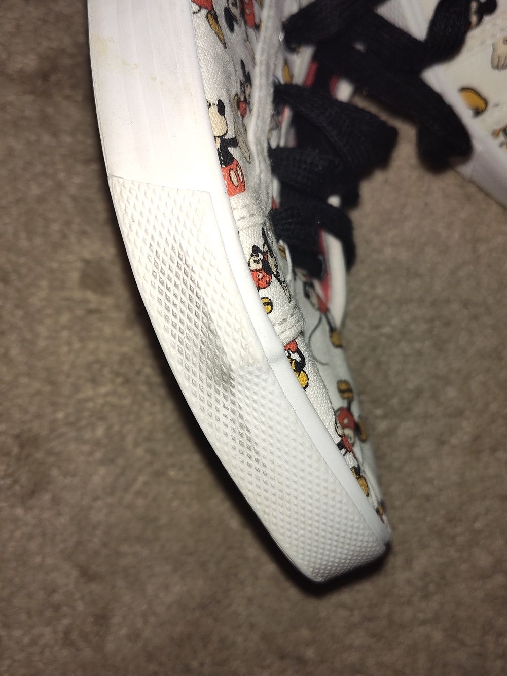 Disney Parks Mickey Mouse All Over Print White Canvas Sneakers Size 10 - Picture 8 of 8
